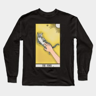 The Fool Tarot Card - Cat Edition Long Sleeve T-Shirt